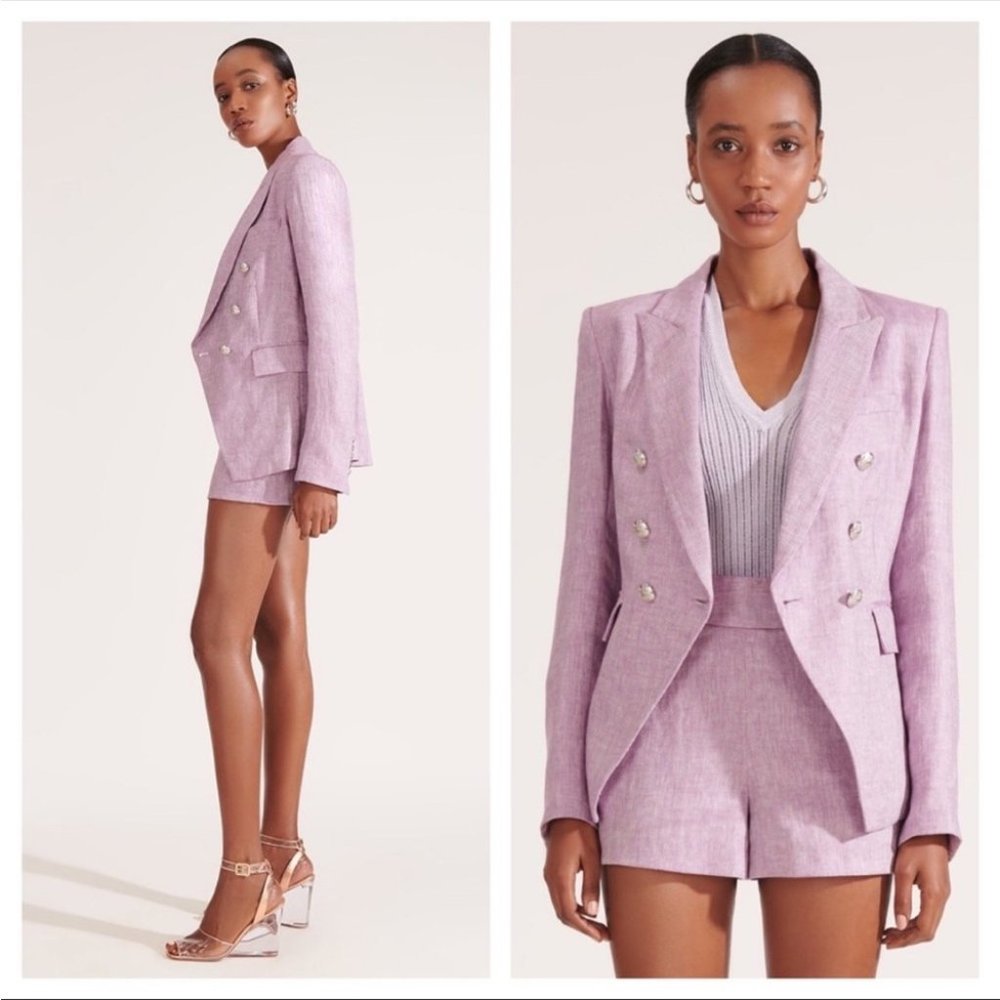SOLD Veronica Beard Dickey Blazer Miller Lilac Purple Double Breasted Jacket - Picture 1 of 16